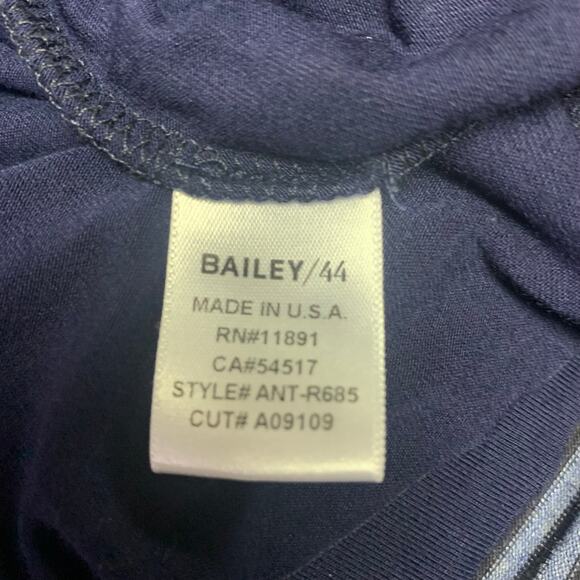 Bailey / 44 navy blue striped asymmetrical dress size M - Picture 8 of 13